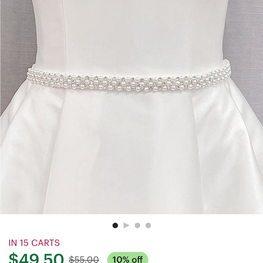 Etsy Pearl and Rhinestone wedding belt
